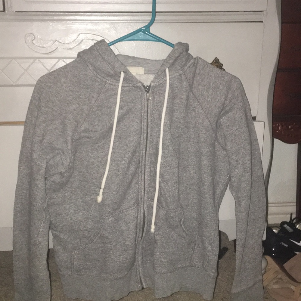 Gray zip-up hoodie